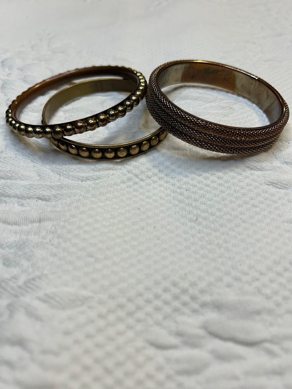 Set of 3 Copper Tone Bracelets Vintage